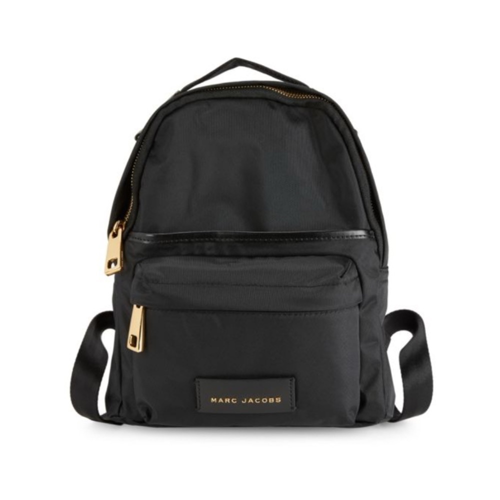 Marc Jacobs Black Backpack with Gold Accents​